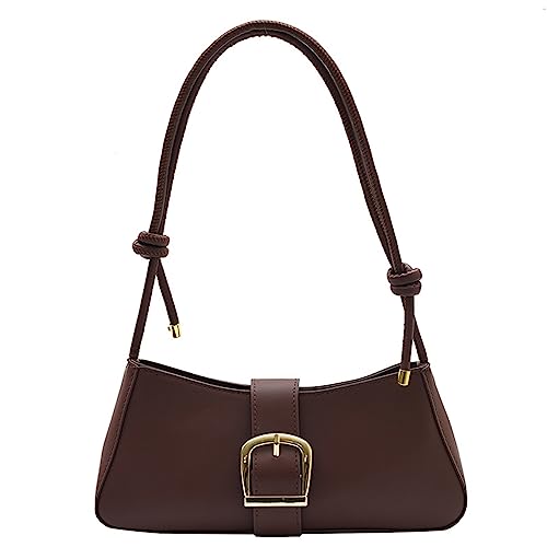 Watreketal Lady Geldbeutel Einfacher Modebag Unterarm Umhängetaschen Achselhilfe Handtasche Feste Farbtasche Mit Schnalle Schulter von Watreketal