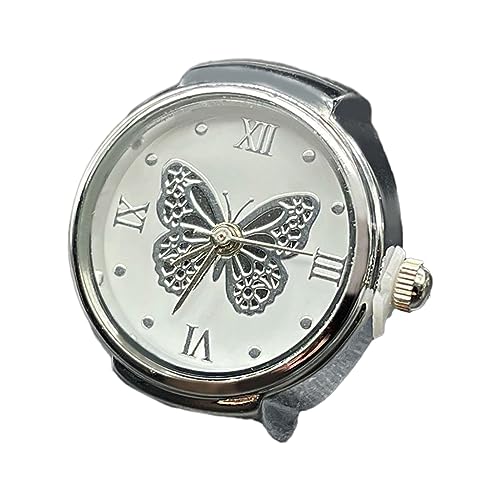 Watreketal Legierung Uhr Analog Quarz Römisch Ziffern Wählen Elastizitätsband Finger Für Den Valentinstag Christams Elastic Band Finger Uhr von Watreketal