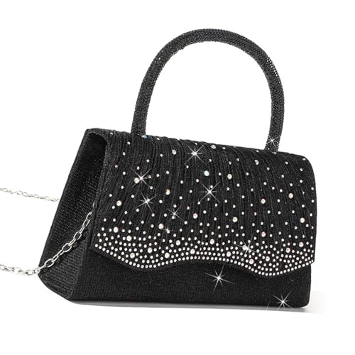 Watreketal Luxus Abendtasche Mit Strasssteinen Zarte Kettenverzerrte Handtasche Schultertasche Für Hochzeitsfeier Und Feierabschlusshandtasche von Watreketal