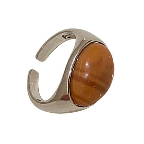 Watreketal Mode Offene Designs Ringe Bastel Mit Natursteinstabilitätsmaterialien Für Retro Charme Stilvolle Outfits Komfortable Ringringe von Watreketal