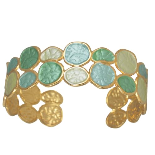 Watreketal Moderner Edelstahl Verstellbarer Manschettenknopf Bunte Tropf Eavel Armband Handgemachtes Tag Zu Nacht von Watreketal