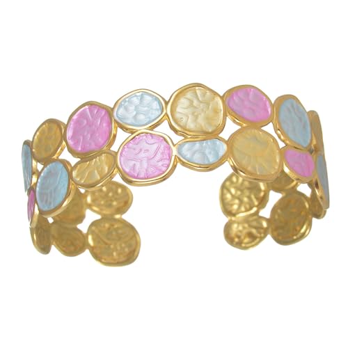 Watreketal Moderner Edelstahl Verstellbarer Manschettenknopf Bunte Tropf Eavel Armband Handgemachtes Tag Zu Nacht von Watreketal