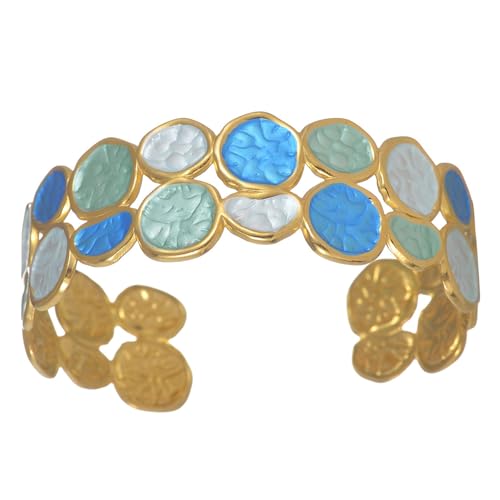 Watreketal Moderner Edelstahl Verstellbarer Manschettenknopf Bunte Tropf Eavel Armband Handgemachtes Tag Zu Nacht von Watreketal