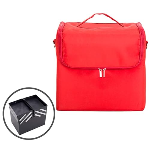 Watreketal Multi Funktionaler Nagellack Organizer Hülle Reise Make Up Zugbeutel Kosmetische Aufbewahrungsbox Mit Riemen Und Fächern Großer Schwarzer Make Up Nagellack Organizer von Watreketal