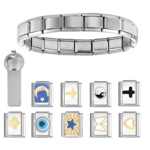 Watreketal Multifunktionales Gold Silber 9mm Italienisches Charme Armband Edelstahl Für Frauen Männer Kinder Handwerk Modularer Schmuck Einzigartige Stil Armband von Watreketal