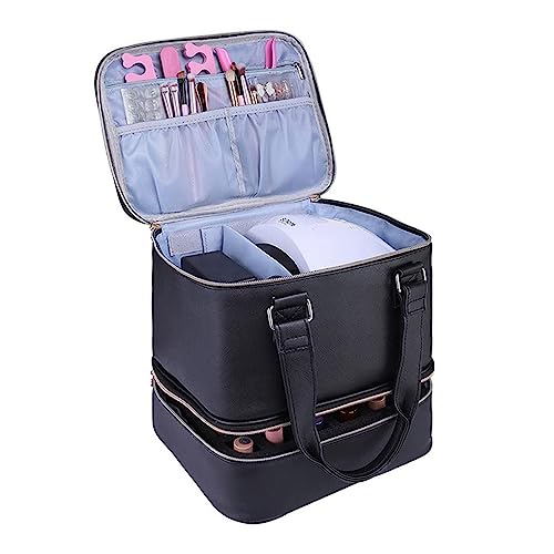 Watreketal Nagellall Organizer Bag Aufbewahrungskoffer Für Abnehmbare Doppelte Schicht Halt 30 Flaschen Nagellackmodische Make Up von Watreketal