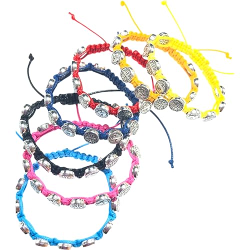 Watreketal Packung Von 12 Einstellbaren Benediktiner Medaillen Armbänder Gewebt Verstellbare Armbandketten Spiritueller Schmuck Für Männer Und Frauen Vielseitiges Unisex Armband von Watreketal