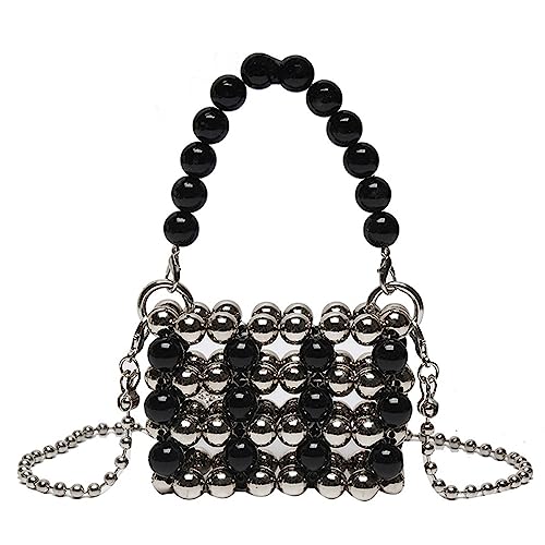 Watreketal Schultertasche,Perlen Umhängetasche Vintage Weiße Perlen Clutch Perlentasche Umhängetasche Perlen Geldbörsen für Frauen Abend von Watreketal