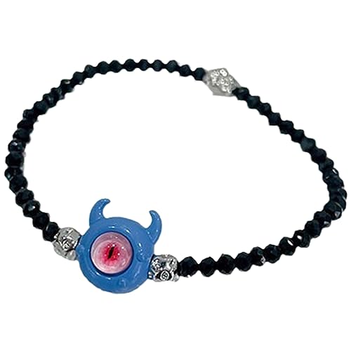 Watreketal Schwarze Reisperle Kleine Armbänder Kalte Wind Hip Hop Trend Schloss Anhänger Süßes Temperament Verstellbarer Schmuck Schwarz Reisperlenarmbänder von Watreketal