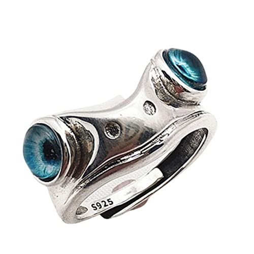 Watreketal Silber Für Frosch Offene Ringe Frauen Mädchen Vintage Süßes Übertriebener Silber Fashion Party Schmuck Geschenk Niedliche Verstellbare Ringe Mädchen von Watreketal