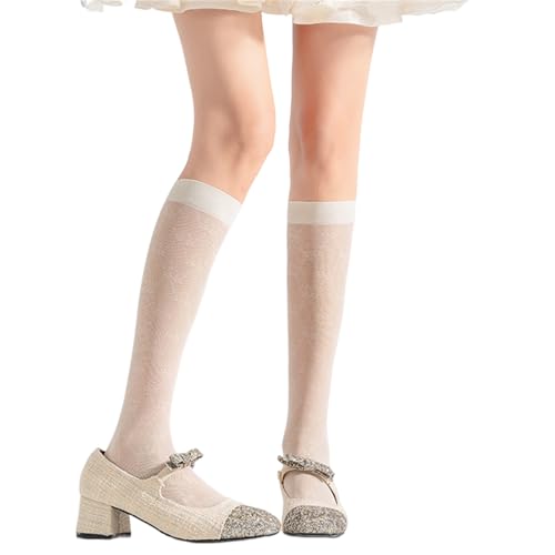Watreketal Socken,Damen Mädchen Transparente Kniestrümpfe Sommer Frühling Kniehohe Strümpfe Nylons Seidenstrümpfe Süße Niedliche Wadensocken Geschenke von Watreketal
