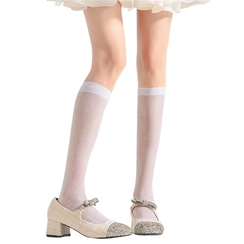 Watreketal Socken,Damen Mädchen Transparente Kniestrümpfe Sommer Frühling Kniehohe Strümpfe Nylons Seidenstrümpfe Süße Niedliche Wadensocken Geschenke von Watreketal