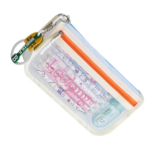 Watreketal Stifte Mit Hoher Kapazität Bleistift 2 Fachstifte Beutel Klare Stiftbeutel Tragbarer Veranstalter Travel Make Up Beutel Multifunktionaler Stoff Organizer Hülle. von Watreketal