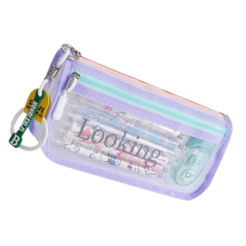 Watreketal Stifte Mit Hoher Kapazität Bleistift 2 Fachstifte Beutel Klare Stiftbeutel Tragbarer Veranstalter Travel Make Up Beutel Multifunktionaler Stoff Organizer Hülle. von Watreketal