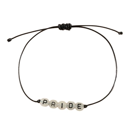 Watreketal Stilvolle Armbänder Perlen Leuchtend Buchstaben Print Gewebtes Armband Gewebt von Watreketal
