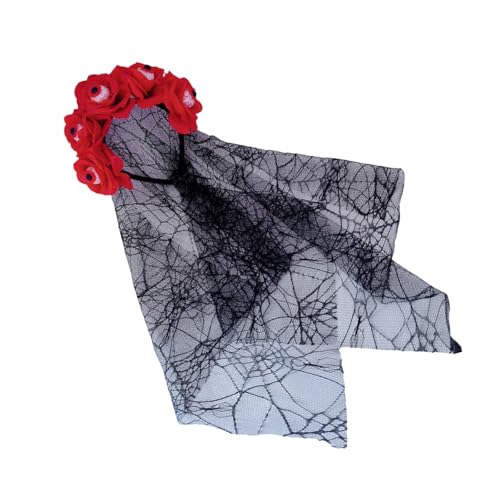 Watreketal Stirnband, Hexenauge, dunkle Blume, Kopfbedeckung, Party, Halloween, Braut, Teufel, Eyeball, Animation, Haarreifen für Live-Show, Rollenspiele von Watreketal