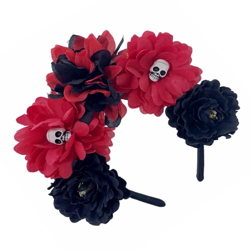Watreketal Stirnband, Hexenschädel, dunkle Blume, Kopfbedeckung, Party-Stirnband, Teufelskopf, Animation, Haarreif für Live-Show, Rollenspiele von Watreketal