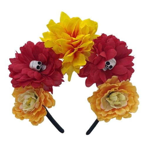 Watreketal Stirnband, Hexenschädel, dunkle Blume, Kopfbedeckung, Party-Stirnband, Teufelskopf, Animation, Haarreif für Live-Show, Rollenspiele von Watreketal