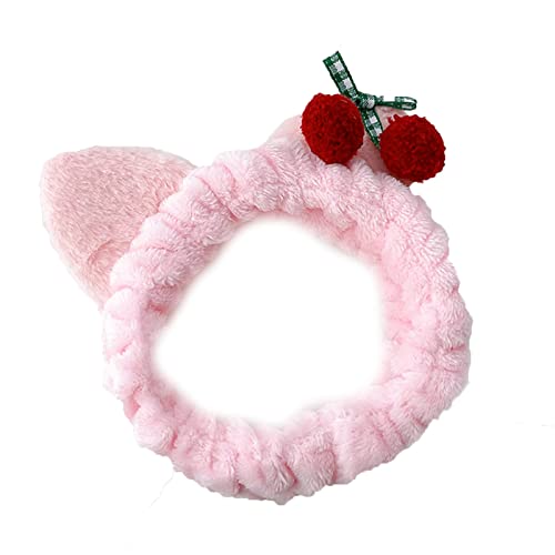 Watreketal Stirnband, elastisches pelziges Haarband, Kätzchenohren für Kopfwickel für Katzenohren, Make-up-Stirnband, schönes weiches Geweih von Watreketal