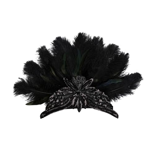 Watreketal Stirnband, gefiederte Flapper-Stirnbänder, Karneval, Abschlussball, Tänzer, Kopfschmuck für Party, Karneval, Feiern, Kopfbedeckung, Haarstyling von Watreketal