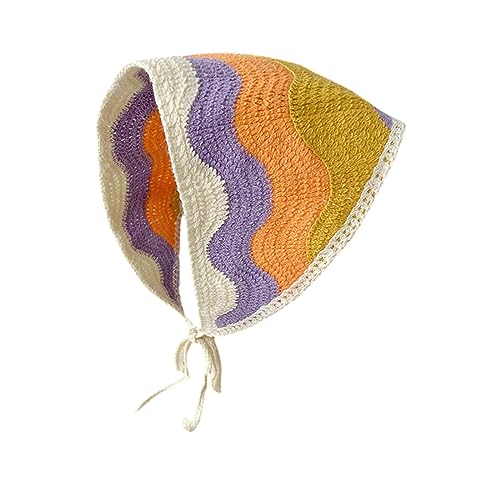 Watreketal Stirnband, gestrickter Dreieck-Schal, schönes Häkelhaar, Halstuch, Raffhalter, Streifenmuster, eleganter Turban für Mädchen, Foto-Requisiten von Watreketal