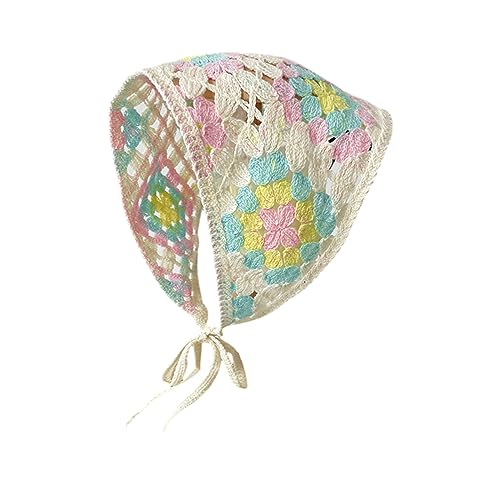 Watreketal Stirnband, gestrickter Dreieck-Schal, schönes Häkelhaar, Halstuch, Raffhalter, Streifenmuster, eleganter Turban für Mädchen, Foto-Requisiten von Watreketal