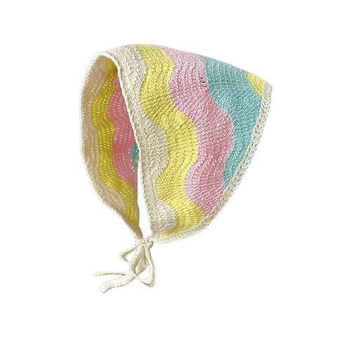 Watreketal Stirnband, gestrickter Dreieck-Schal, schönes Häkelhaar, Halstuch, Raffhalter, Streifenmuster, eleganter Turban für Mädchen, Foto-Requisiten von Watreketal