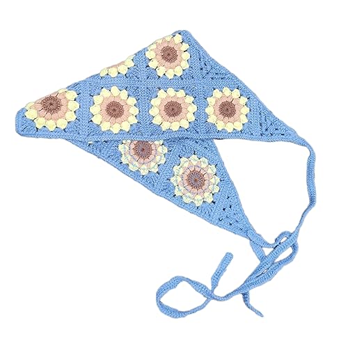 Watreketal Stirnband, gestrickter hübscher Dreieck-Schal, schönes Häkelhaar, Halstuch, Raffhalter, schönes Muster, eleganter Turban für Mädchen, Foto-Requisiten von Watreketal