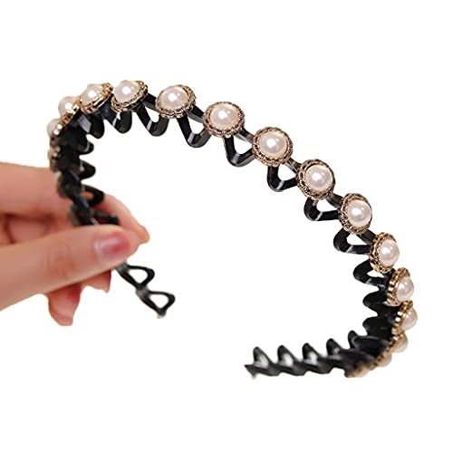 Watreketal Stirnband, modische Blumen-Perlen, Haarbänder, Haarreif, Kopfschmuck, für Damen und Mädchen, Hochzeits-Ornamente, Cosplay-Zubehör von Watreketal