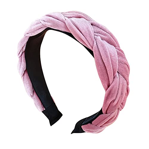 Watreketal Stirnband, modisches Haarband für Damen, weich, dick, breit, einfarbig, für Mädchen, geflochtenes Kopfband, Haar-Accessoire Watreketal Stirnband, modisches Haarband für Damen, weich, dick, breit, einfarbig, für Mädchen, geflochtenes Kopfband, Haar-Accessoire von Watreketal