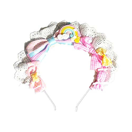 Watreketal Stirnband, zartes Stirnband, elegant, bunt, Schleife, plissiert, Spitze, Haarreif, Party, Kopfschmuck, Cosplay, Kostüm-Requisiten für Damen Watreketal Stirnband, zartes Stirnband, elegant, bunt, Schleife, plissiert, Spitze, Haarreif, Party, Kopfschmuck, Cosplay, Kostüm-Requisiten für Damen von Watreketal