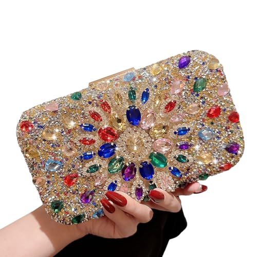 Watreketal Strassstein PU Tasche Formelle Abendtasche Lady Geldbeutel Elegante Hochzeitsfeier Klauen Weibliche Cocktail Cross Body Umhängetaschen Mode Abendtaschen von Watreketal