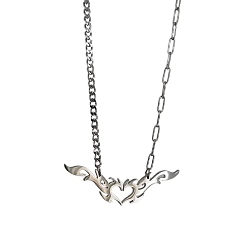 Watreketal Süße Coole Y2k Flammen Liebe Herz Anhänger Halskette Mode Punk Hip Hop Halskette Für Männer Frauen Schmuckzubehör Accessoires von Watreketal