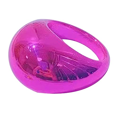 Watreketal Trend Elliptischer Einfache Geometrische Ringe Für Frauen Frau Mädchen Farbenfrohe Geometrische Schmuck Fashion Statement Accessoire Statement von Watreketal