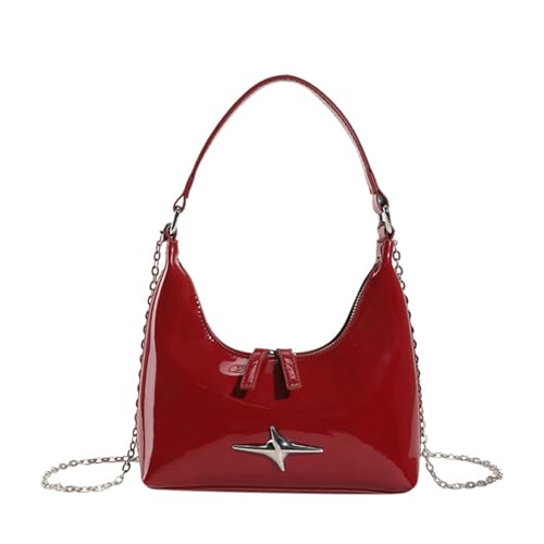 Watreketal Trendige Pu Achsel Schulter Handtasche Mondtaschen Mit Genügend Platz Für Kartenschlüssel Und Bargeld Kleine Crossbody Tasche von Watreketal