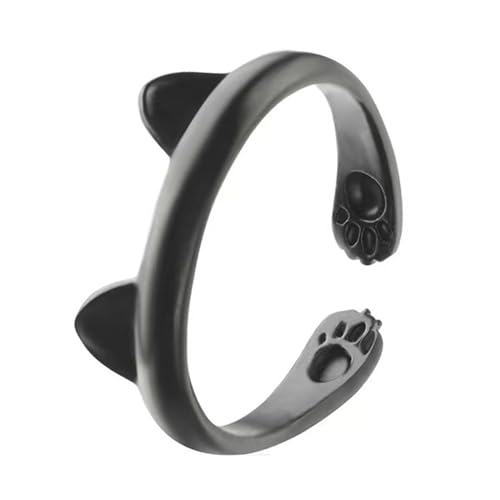 Watreketal Verstellbare Cartoon Little Kätzchen Haustier Finger Ringe Schöne Ohren Pfoten Geburtstagsgeschenke Für College Mädchen Modische Ohren von Watreketal