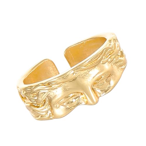 Watreketal Vintage Inspirierte Verstellbare Halbe Gesichtsringe Elegante Halbe Gesichtskulptur Einstellbare Größe Offener Schmuck Eleganter Frauenschmuck von Watreketal