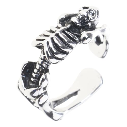 Watreketal Vintage Punk Silber Open Ringe Männer Frauen Verstellbare Hippie Cool Gothic Skeleton Schädel Schmuck Verstellbare Offene Ringe Watreketal Vintage Punk Silber Open Ringe Männer Frauen Verstellbare Hippie Cool Gothic Skeleton Schädel Schmuck Verstellbare Offene Ringe von Watreketal