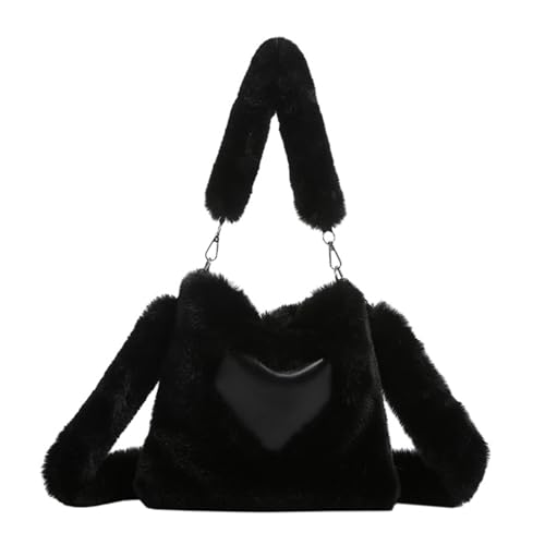 Watreketal Winter Handtasche Einkaufstasche Mode Vielseitige Schulter Für Frauen Mädchen Große Kapazität Herzmuster Crossbody Weiche Und Komfortable Tasche von Watreketal