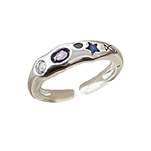 Watreketal Zirkonringe Einstellbare Open Engagement Y2K Legierung Ästhetischer Schmuck Für Verlobungsringe Für Frauen Watreketal Zirkonringe Einstellbare Open Engagement Y2K Legierung Ästhetischer Schmuck Für Verlobungsringe Für Frauen von Watreketal