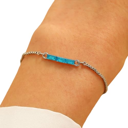 Watreketal Zögeres Herzarmband Mit 2 Geburtssteinen Modische Herzdesigns Accessoire Für Mutter Tochter Schmuck Präsent von Watreketal