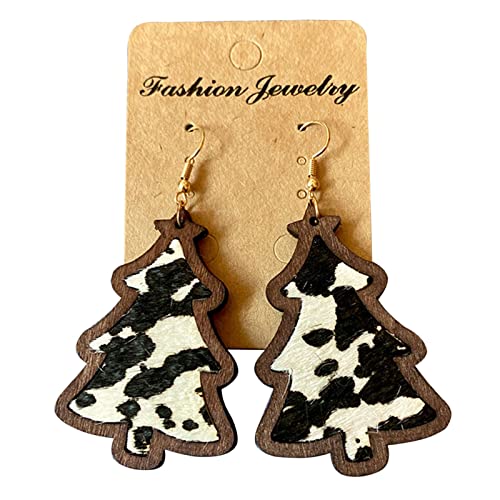 Weihnachtsbaum Leopardenmuster Ohrringe Eingelegtes Holzbaum Anhänger Ohrring Dangle Ohrring Geschenk Für Frauen Dangle Ohrringe Für Frauen Hochzeit von Watreketal