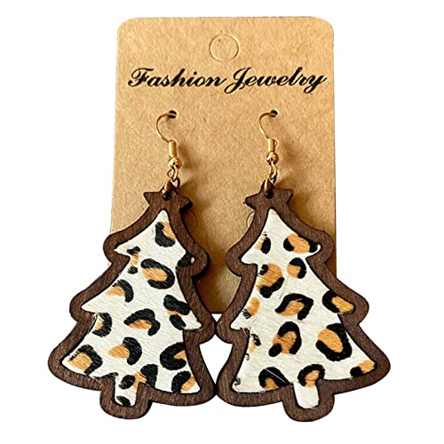 Weihnachtsbaum Leopardenmuster Ohrringe Eingelegtes Holzbaum Anhänger Ohrring Dangle Ohrring Geschenk Für Frauen Dangle Ohrringe Für Frauen Hochzeit von Watreketal