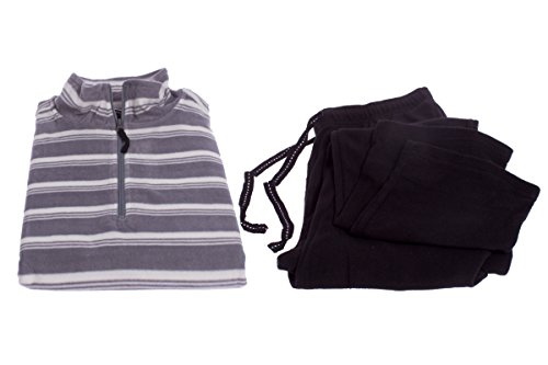 Watsons Herren Wellnessanzug - Hausanzug - 2-Teiler - bequem, weich & formstabil Grau/Gestreift-Schwarz M (48-50) von Watsons