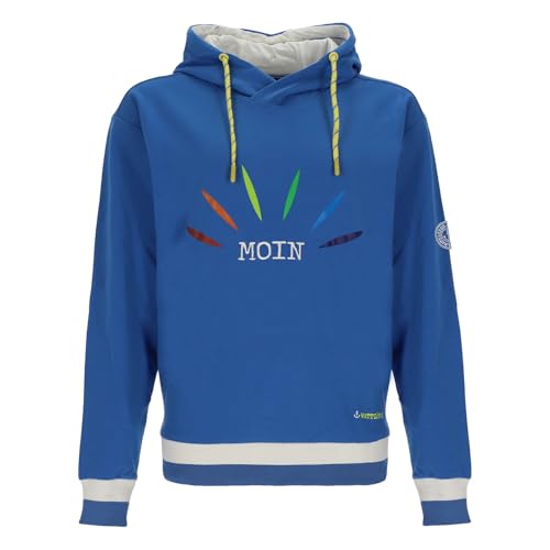 Wattlöper Damen Sweathoody mit bunten Regenbogenstrahlen und Moin-Stickerei - Modischer Kapuzenpullover in Aqua Größe 3XL von Wattlöper