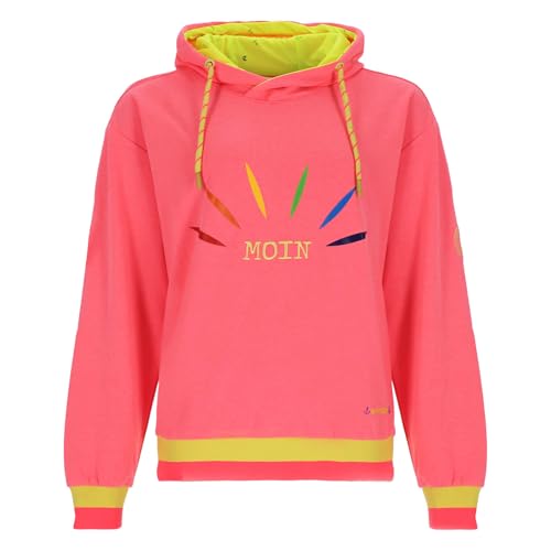 Wattlöper Damen Sweathoody mit bunten Regenbogenstrahlen und Moin-Stickerei - Modischer Kapuzenpullover in Pink Größe XXL Wattlöper Damen Sweathoody mit bunten Regenbogenstrahlen und Moin-Stickerei - Modischer Kapuzenpullover in Pink Größe XXL von Wattlöper