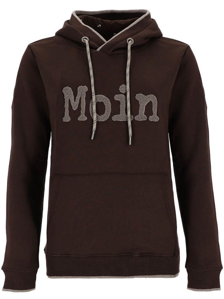 Wattlöper Kapuzenpullover 80763SH Unisex Sweathoody mit Schriftzug "Moin" in Frottee - Pulli mit Kapuze von Wattlöper