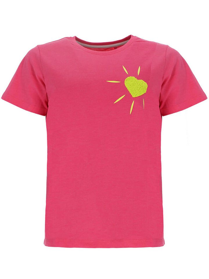 Wattlöper T-Shirt Damen Kurzarm-Shirt mit Frottee-Herz auf der Brust mit geradem Schnitt von Wattlöper