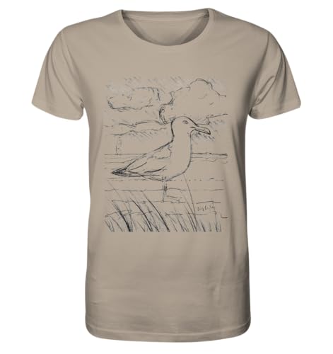 Wattvogel T-Shirt Zeichnung Möwe - Herren T Shirt Wattvogel T-Shirt Zeichnung Möwe - Herren T Shirt von Wattvogel