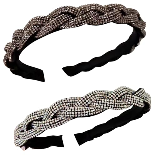 Haarbänder Mädchen Mittelgroß Haare Hoops Glitzer Strass Stirnbänder Damen Mode Styling-Werkzeuge Elastisches von Watwass